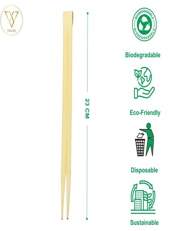 VELEXE Disposable Wooden Chopsticks with Paper Packing | 9 inch (23 CM) | Pack of 25 | Eco-Friendly Bamboo Chopsticks for Sushi, Ramen & Noodles | Perfect for Restaurants, Takeout & Home Use - Image 2